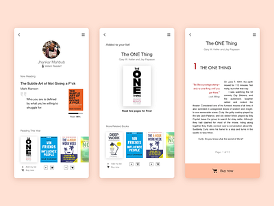 A Bookaholic User Profile - DailyUI6 book app daily 100 challenge daily ui inspiration ingridable interface design invisionstudio mobile app design ui ui ux design ui 100 user profile ux