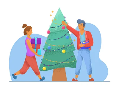 Merry Christmas character character illustration christmas christmas decoration christmas illustration christmas tree design icon illustration minimal new year vector