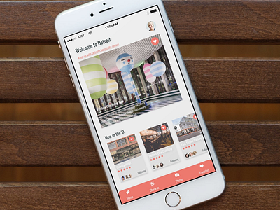 App design for Detroit hot spots adobe xd