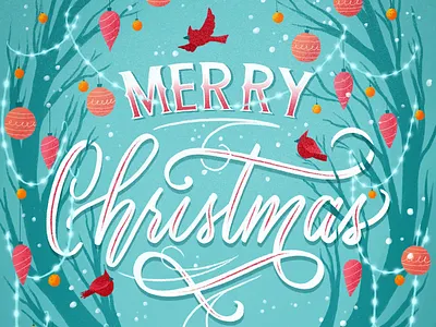 Merry Christmas christmas handlettering lettering merry christmas ornaments snow winter