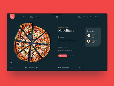 Luigi's Pizza Store Part III design dessert e commerce food grid pizza screen sketch store ui ux visual