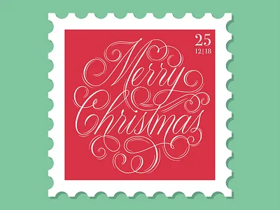 Christmas stamp 2018 christmas design hand lettering holiday season illustration lettering modern calligraphy modern script procreate script stamp typography