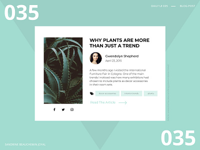 Daily UI 035 - Blog Post blog blog post branding daily ui daily ui 034 design illustration ui ux