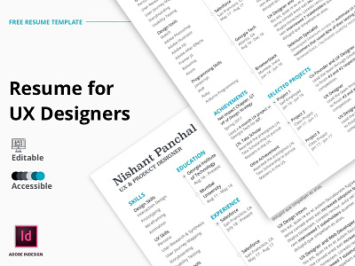 Resume Template free resource indesign template resume design templatedesign