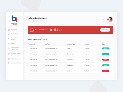BayanPay Wallet application design bayanpay clean dashboard design ewallet merchant portal payment ui uiux ux wallet web design website
