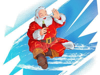 Santa Cola Classic ! christmas coke holiday holidays illustration party santa santa claus