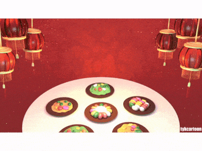 Chinese New Year Family Reunion Dinner 3d chinese new year cny cuisine design dinner family reunion food gif holiday prosperity red lantern restaurant spring festival table 動畫 團圓 年夜飯 新年快樂 燈籠
