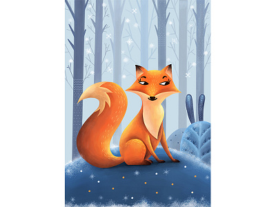 Merry Christmas ❄️ christmas card fox illustration orange snow day winter