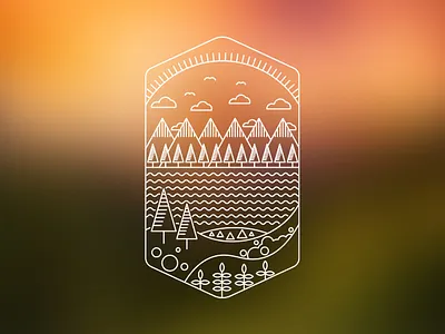 Nature Line Badge adventure badge logo digital art forest illustration landscape line art mountain nature travel