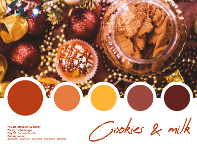 Design Challenge - 42 palettes in 42 days | Day 36 42 42 days 42 palettes 42 palettes in 42 days adobe illustrator cc brown christmas color color palette colour palette daily challenge design challenge designchallenge dribbble design challenge free resource orange red warm warm colors yellow