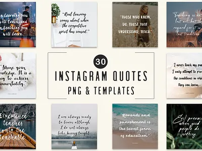 30 Free Instagram Quotes Templates banner pack banner set banners bundle business celebrate coupon covers daily design discount facebook instagram instagram templates marketing motivation multipurpose promotions quotes templates wedding fonts