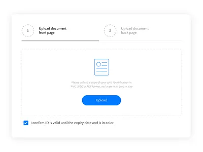 Identity Document Upload button document document upload id identification identity identity card kyr material passport ui upload