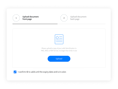 Identity Document Upload button document document upload id identification identity identity card kyr material passport ui upload