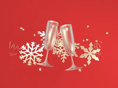 Cheers! 3d arnold render christmas cinema 4d design holidays illustration