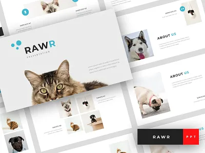 Rawr - Pet Service PowerPoint Template agency business company marketing modern pet business pet care pet presentation pet service pet shop powerpoint powerpoint template presentation
