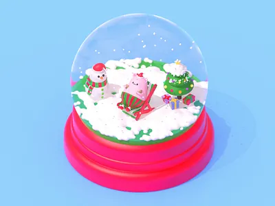 Christmas Snowglobe 3d arttoy artwork c4d character character design christmas cute hamster hamzzi redshift render snow snowglobe snowman winter 캐릭터