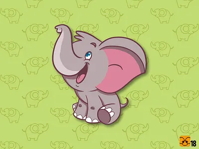 Baby Elephant_ Illustration For Childcare Product Packaging branding cartoon illustration character design children art digital doodle drawing elephant illustration
