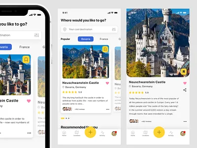 TravelApp adobexd bucket list clean design mobile app modern simple travel app ui ux