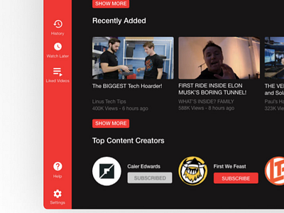 Youtube Redesign Dark Theme dark theme design flat google modern redesign website youtube