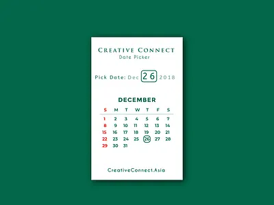 Daily UI - 80 080 26 branding creative creative connect daily ui dailyui date date night date picker december design designer illustration pick typography user interface vector web website