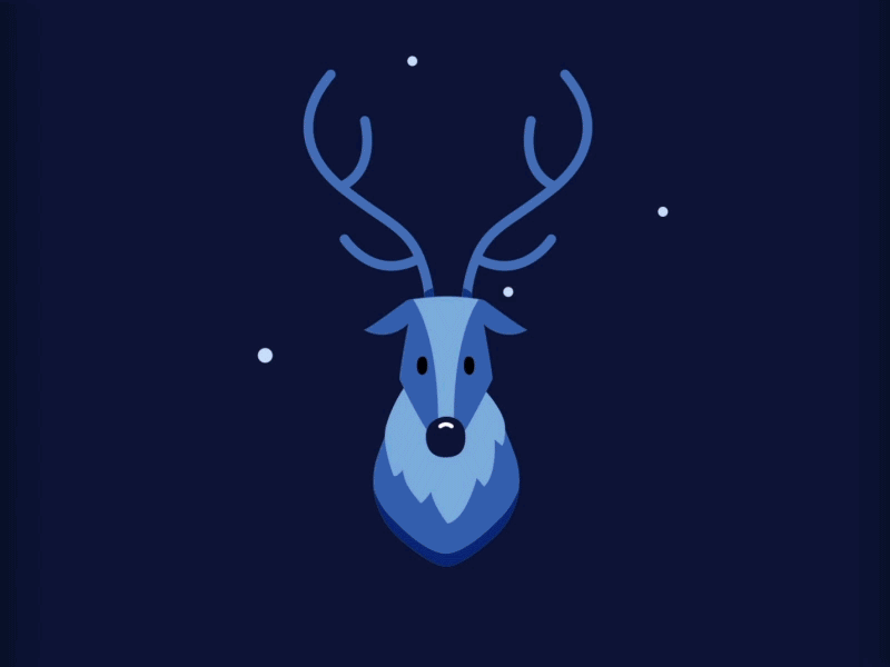 Happy Holidays christmas festive flat freelance illustrator happy holidays illustration illustrator red red and blue reindeer rudolf snow snowing