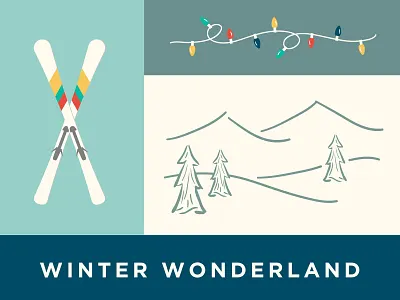Winter Wonderland caliber creative christmas graphic design illustration ski snow typography