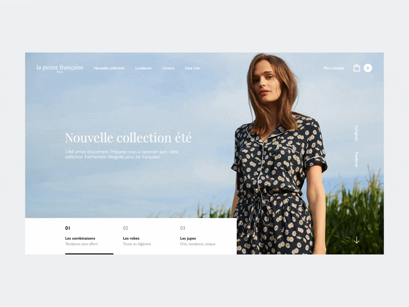 La Petite Francaise - Home Animation animation brand fashion home interface motion shop ui ux website