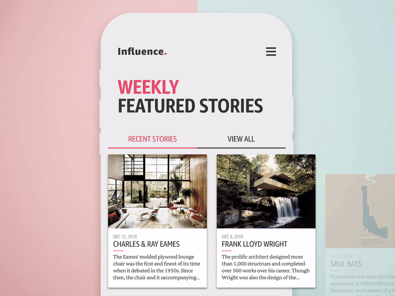 003 • Landing Page (above the fold) 003 animation carousel daily ui gif mobile ui