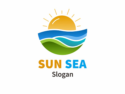 Sun Sea beach custom logo design finance industrial logo logo concept logo custom modern logo modern logo design sea simpel simple logo sun sunrise sunset vector