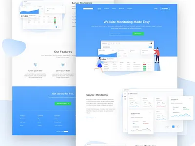 Website Management System content management dashboard landing page sketch ui web design
