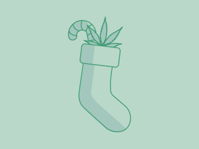 Happy Holidays! candy cane cannabis christmas festive holiday holiday design marijuana minimal pot stocking stocking stuffers vector weed winter xmas