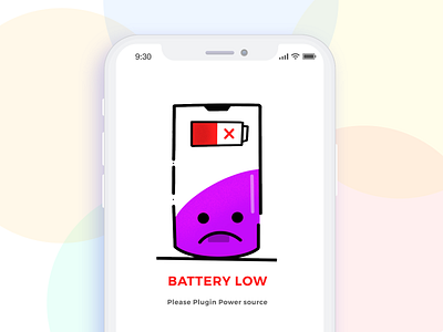 Battery Low ! application battery emojis empty screen emptystate error error message error screen icon artwork illustration mobile power smiley