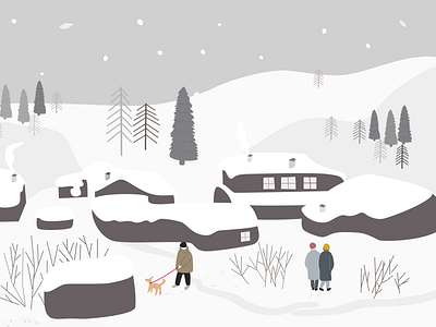 Winter design illustration ui