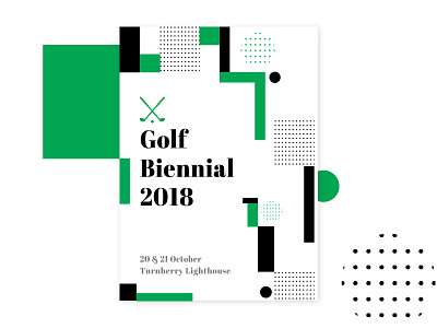 Golf Invite ball design golf grass invite lighthouse meadows minimal poster putter scotland sport