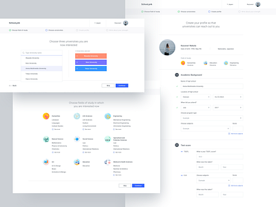 Register Flow - Sign up new account for School element form design illustration register school system ui ui kit university website