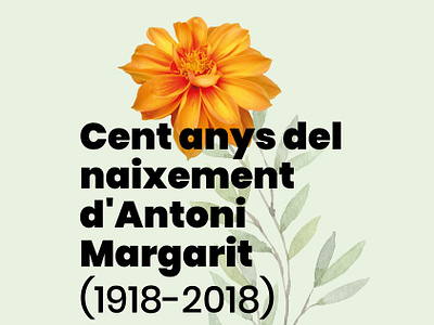 Cent Anys - Naixement Antoni Margarit angelspinyol birthday birthdaycard colors dribbleartist flower graphicdesign josepbosch penedes poster santcugatsesgarrigues silviaamigo sketch spring spring break symbol vilafranca vilafrancadelpenedes