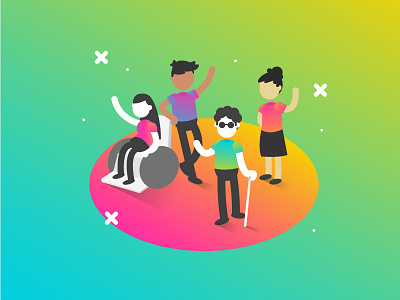 Social inclusion Illustration app art direction artdirection branding color design digital genially genius gradient icon illustration logo vector web website