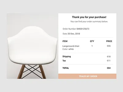Daily UI #017 Email Receipt 017 dailyui