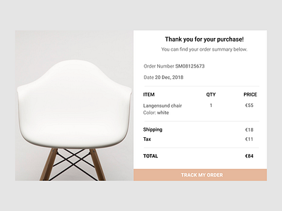 Daily UI #017 Email Receipt 017 dailyui