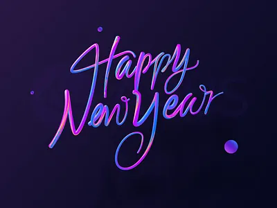 Happy New Year Font Design apus blue c4d candy color curve dark design festival font gradient happy light new year pink ps purple stereoscopic sweet vision