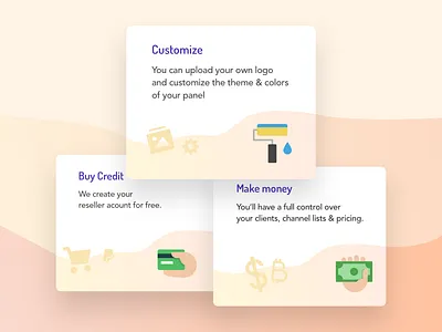 Product Features box feathers gradiant icon product simple user inteface