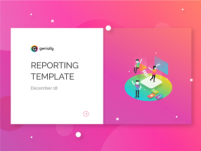 Genially Reporting template design artdirection branding color design digital genially gradient illustration vector web website