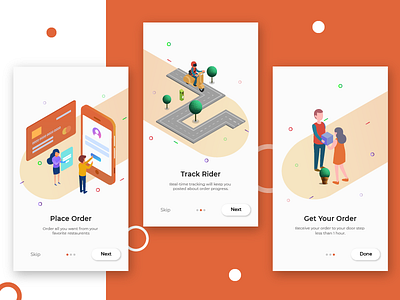 On boarding Screen app design illustration ui