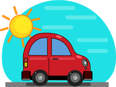 Cute car and sunshine minimal design animation art color design designer digital digital painting digitalart digitaldraw digitaldrawing digitalpen drawing drawing ink game game animation gameart illustration logo typography vector