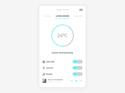 Daily UI 021 - Home Monitoring Dashboard app dailyui dashboard home monitoring dashboard mobile room temperature ui ux