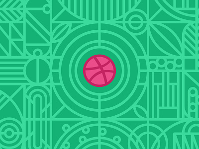 Hello Dribbble fu geometric design hello dribbble line art