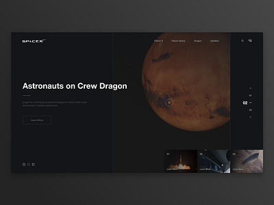 SpaceX redesign design homepage image mentalstack promo site space spacex ui ux web