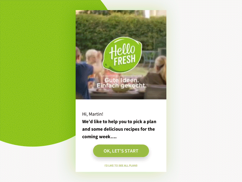 Prototype - Simple onboarding for HelloFresh App app concept delivery design ui ux