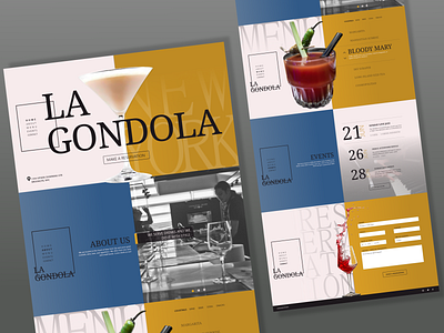 La Gondola - Cocktail Bar adobe xd bar cocktail bar concept design drinks ui ux webdesign website