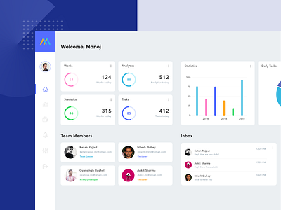 Team Management Dashboard analysis chart dashboard design graph management statistics tasks team ui ux website